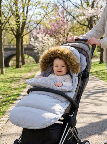 Baby winterfußsack grau 95x50 - baby,